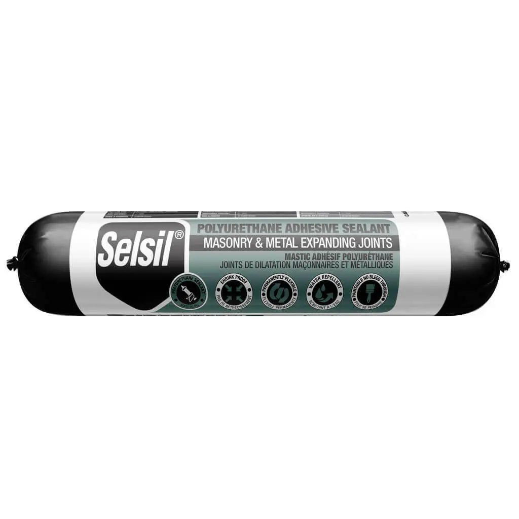 Selsil 600 Ml Black Masonry And Metal Expanding Joints Polyurethane Adhesive Sealant Sausage 1
