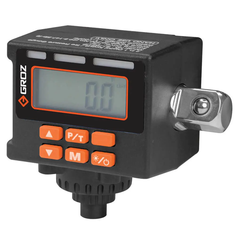 Groz Tqa/D/200/100 1/2 In. Square Drive Digital Torque Adapter With Tire Pressure Gauge 1