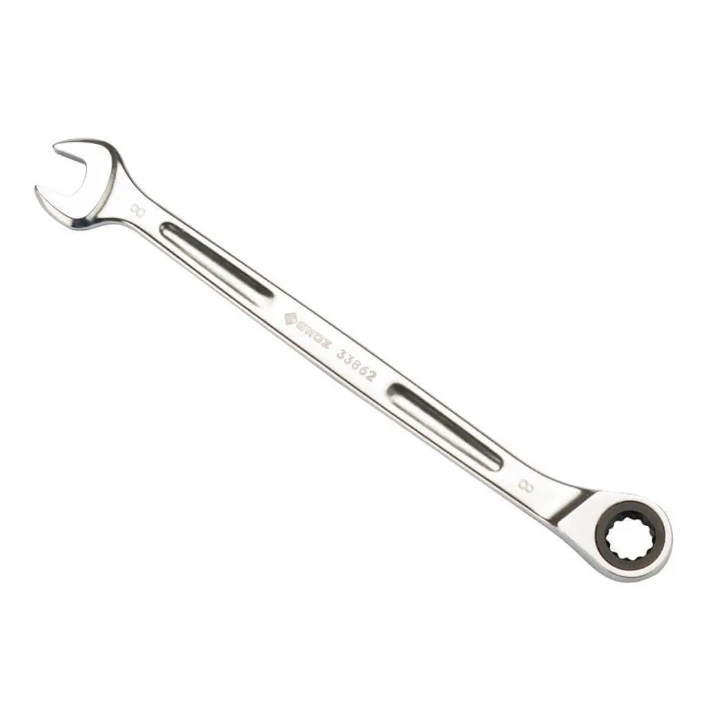 Groz Csp/Xrt/8/Ug 8Mm Extra-Long Combination Non-Reversible Ratcheting Wrench 1