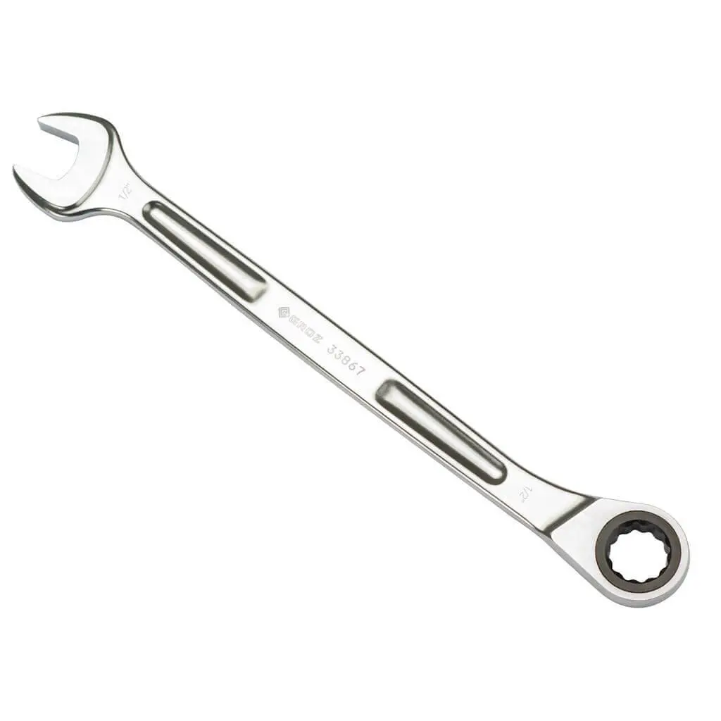 Groz Csp/Xrt/1-2/Ug 1/2 In. Extra-Long Combination Non-Reversible Ratcheting Wrench 1