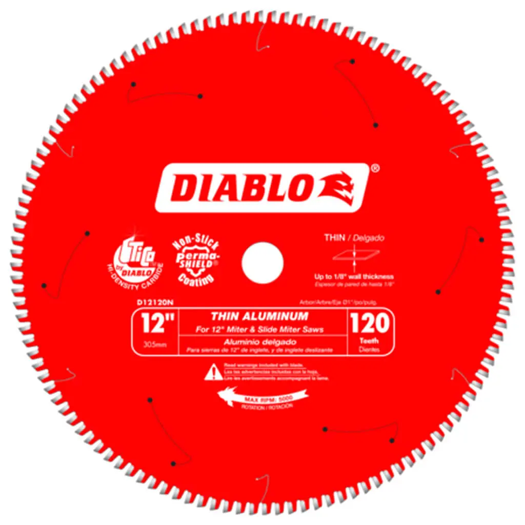 Diablo D12120n 12 In. 120-Tooth Thin Micro-Grain Carbide Tipped Aluminum Cutting Saw Blade 1
