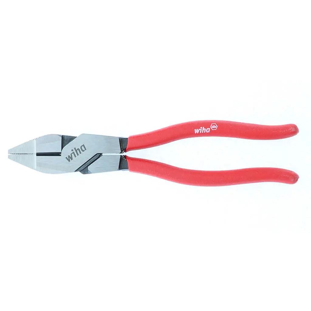 Wiha 32631 9-1/2 In. High-Leverage Non-Slip Red Plastic Handle Lineman's Plier 1