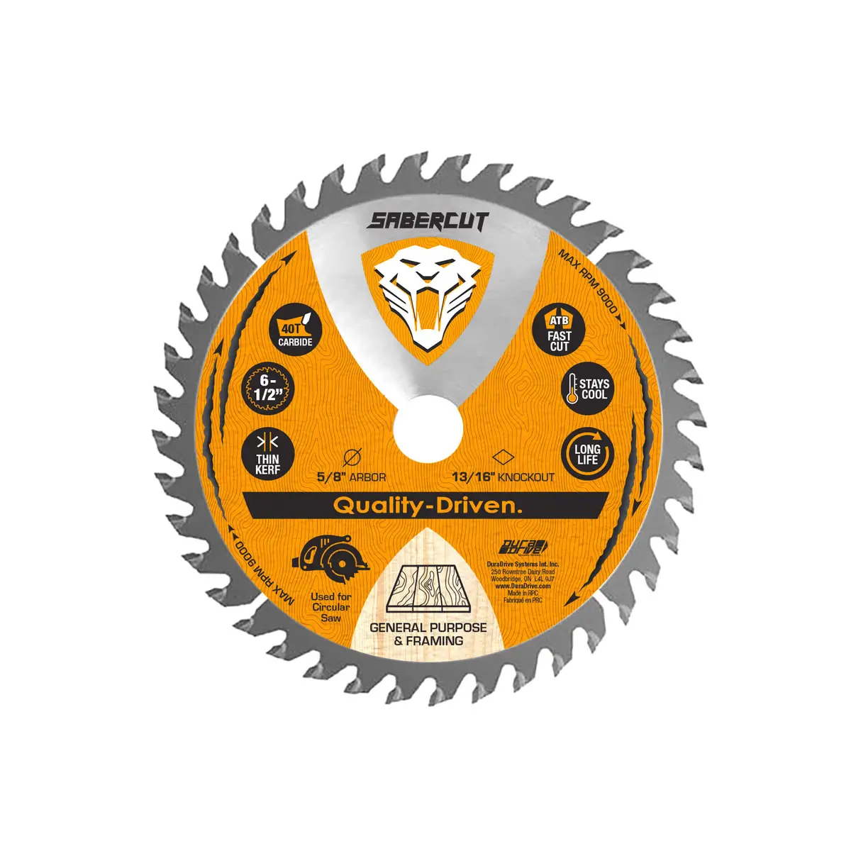 Sabercut 6-1/2 In X 40T Carbide Tooth Framing Blade 1