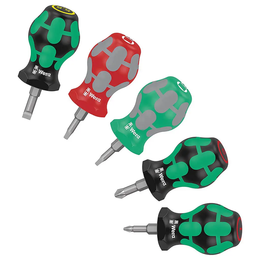 Wera 05008872001 5-Piece Kraftform Stubby 3 Screwdriver Set 1