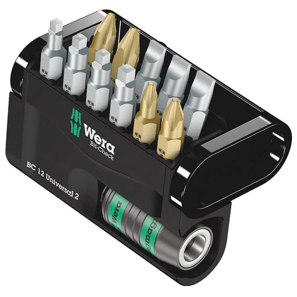 Wera 05136387001 Bit-Check 12 Universal 2 Rapidaptor Bit Holder And Bit Set (12-Piece) 1