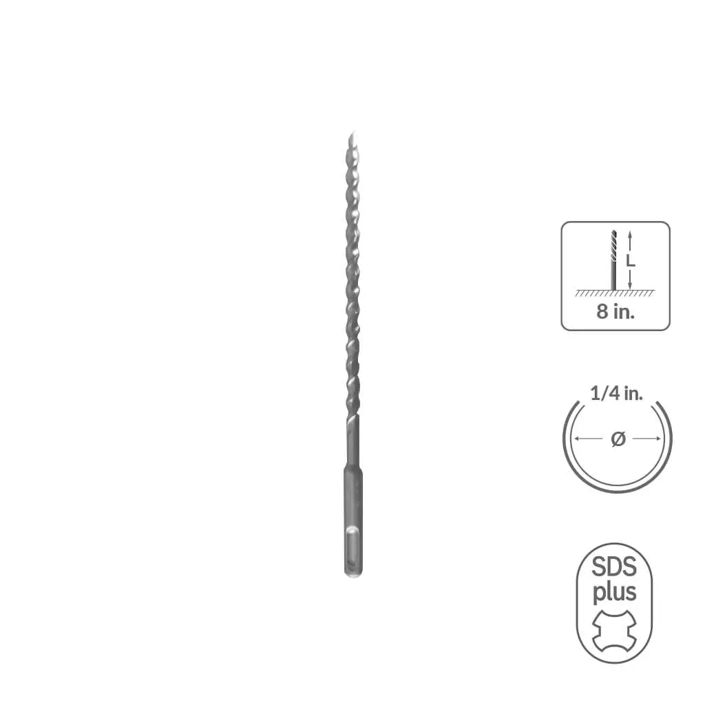 Sabercut 1/4 In X 8 In Carbide Tipped 2-Cutter Drill Bit 1