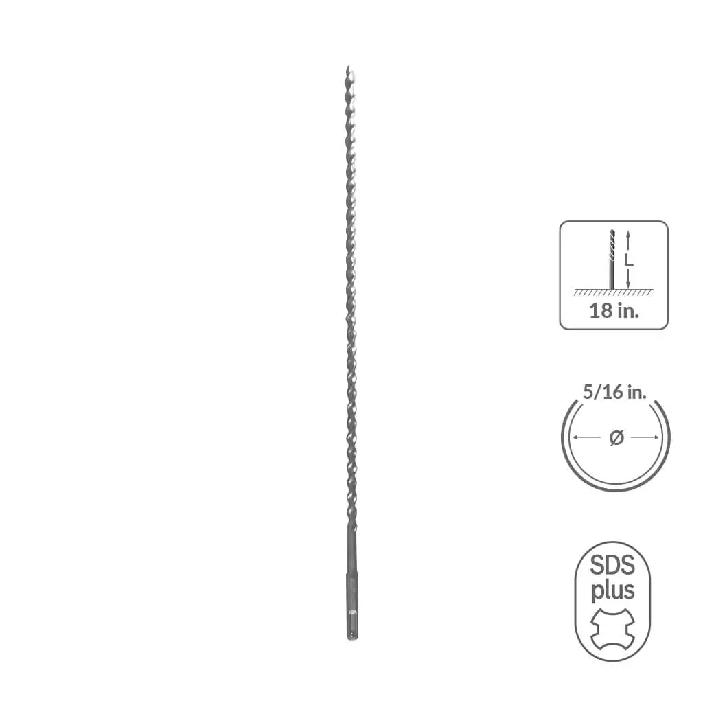 Sabercut 5/16 In 18 In Carbide Tipped 2-Cutter Drill Bit 1