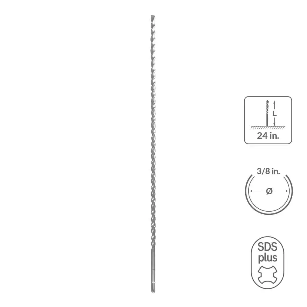 Sabercut 3/8 In 24 In Carbide Tipped 2-Cutter Drill Bit 1