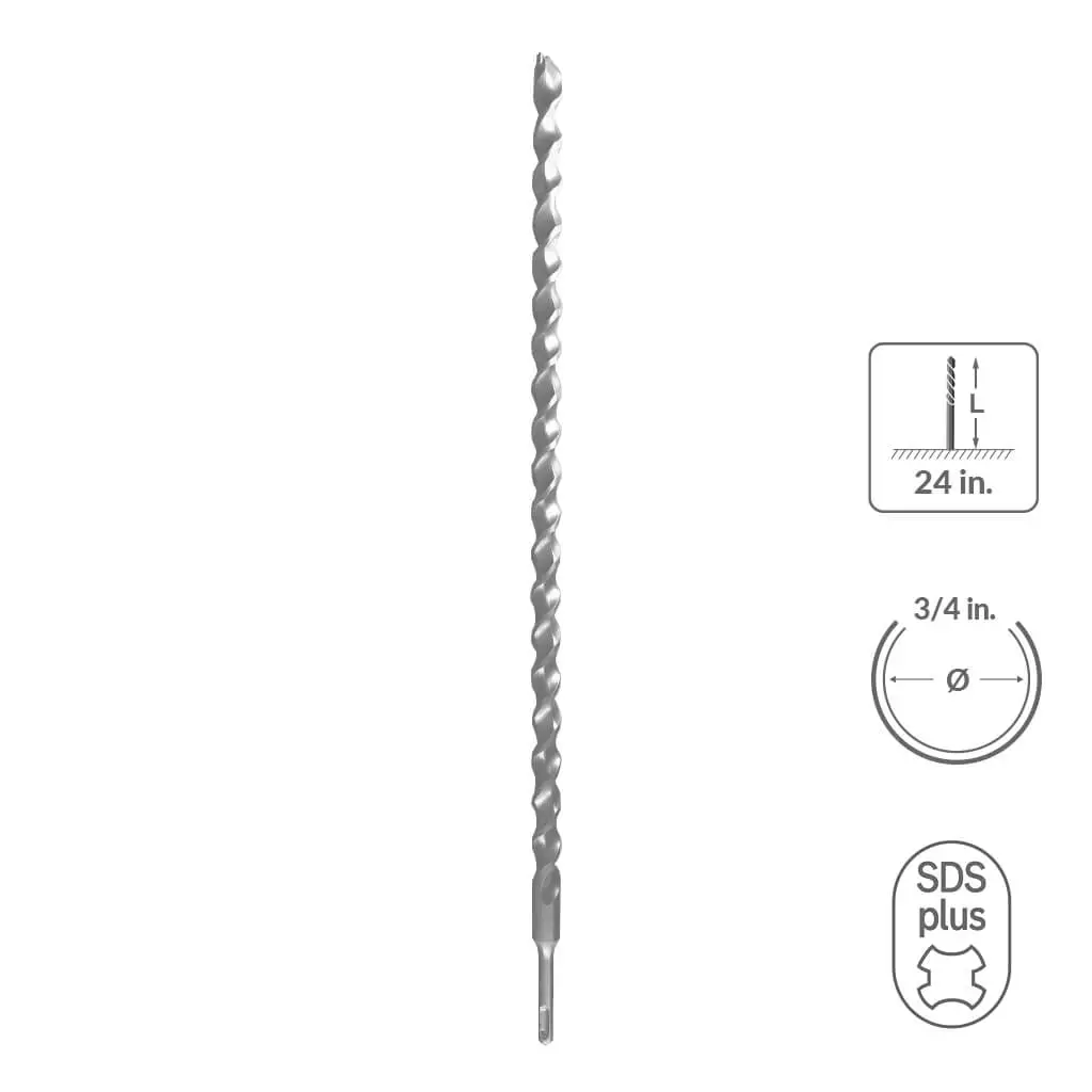 Sabercut 3/4 In. X 8 In. Sds Plus 2-Cutter Carbide Tip Concrete Drill Bit 1