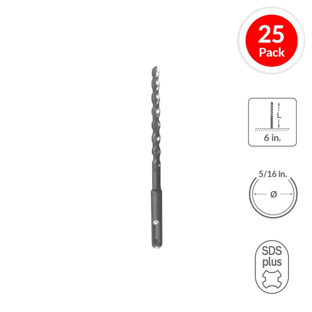 Sabercut 5/16 In 6 In Carbide Tipped 2-Cutter Drill Bit 1