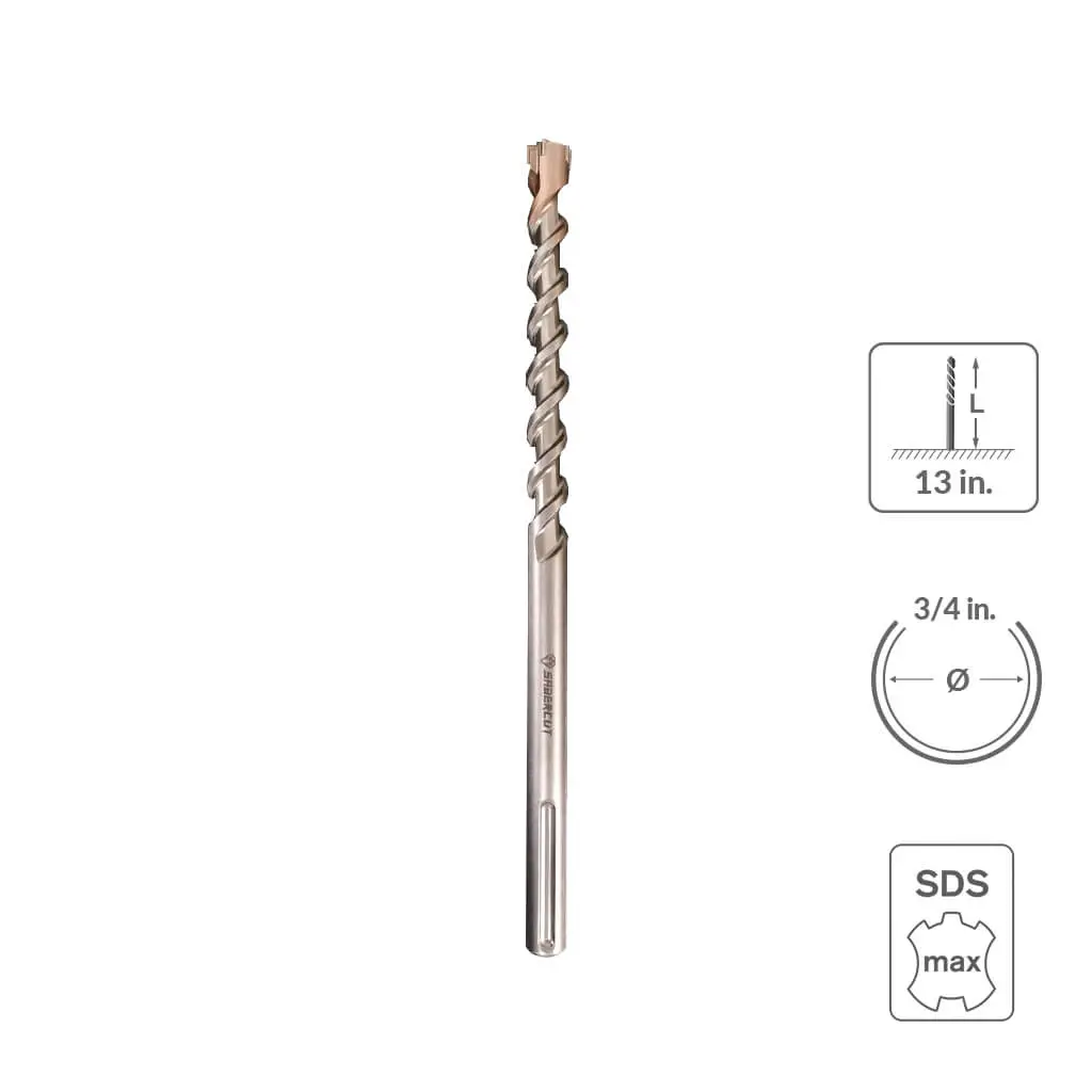 Sabercut 3/4 In. X 13 In. Carbide Tipped 6-Cutter Concrete & Rebar Drill Bit 1