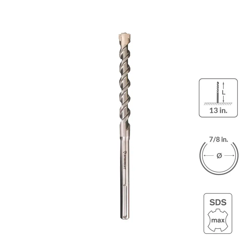 Sabercut 7/8 In 13 In Carbide Tipped 6-Cutter Hammer Drill Bit 1