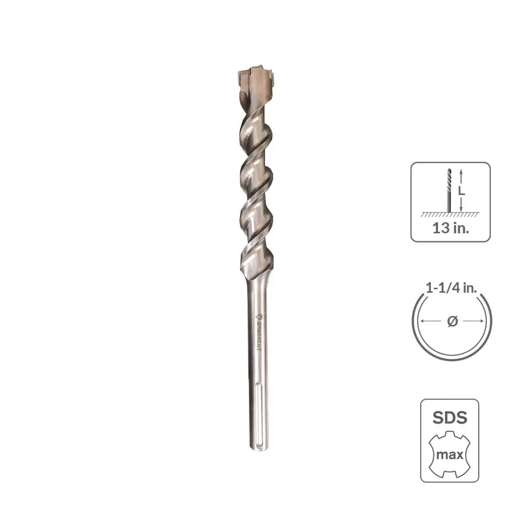 Sabercut 1-1/4 In 13 In Carbide Tipped 6-Cutter Hammer Drill Bit 1