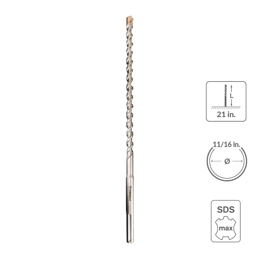 Sabercut 11/16 In 21 In Carbide Tipped 6-Cutter Hammer Drill Bit 1