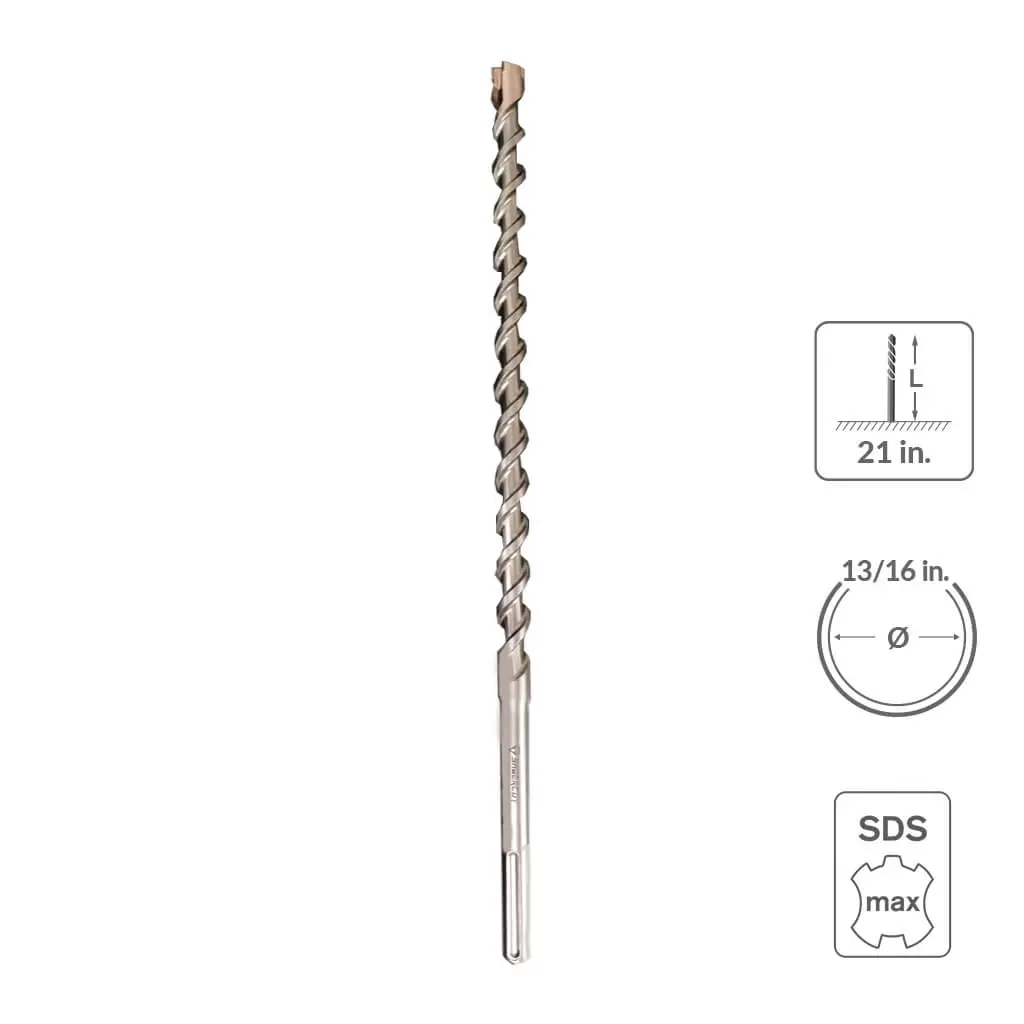 Sabercut 13/16 In 21 In Carbide Tipped 6-Cutter Hammer Drill Bit 1
