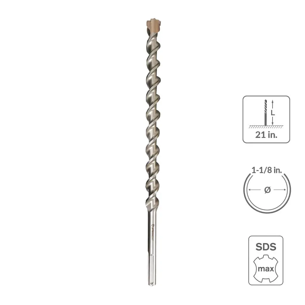Sabercut 1-1/8 In 21 In Carbide Tipped 6-Cutter Hammer Drill Bit 1