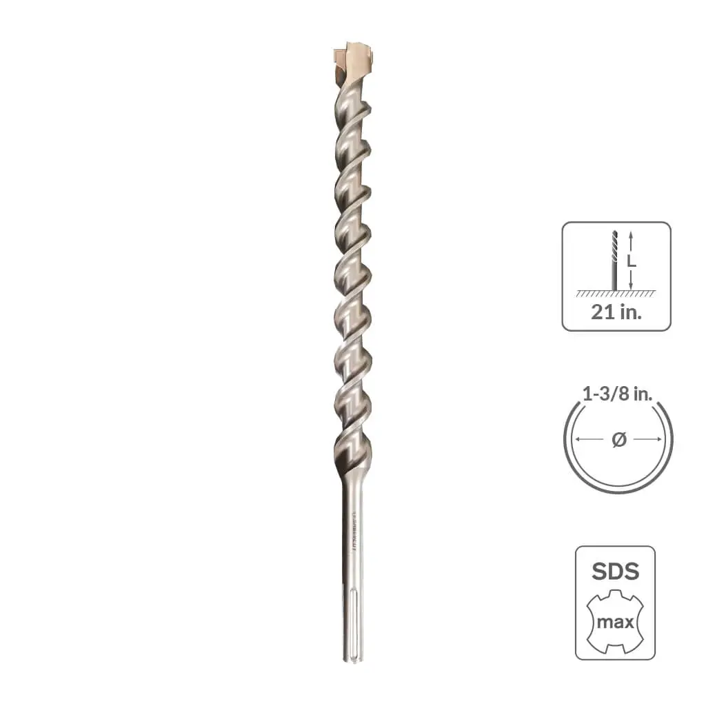 Sabercut 1-3/8 In 21 In Carbide Tipped 6-Cutter Hammer Drill Bit 1