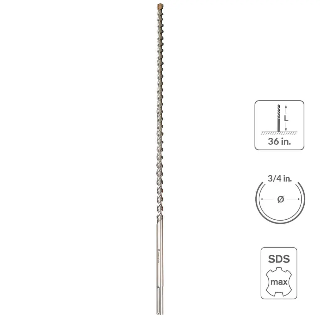 Sabercut 3/4 In 36 In Carbide Tipped 6-Cutter Hammer Drill Bit 1