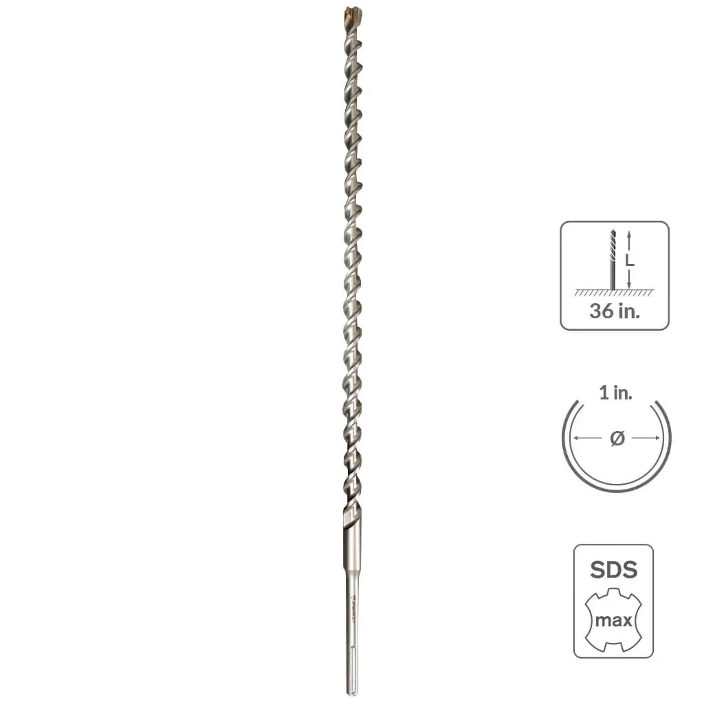 Sabercut 1 In 36 In Carbide Tipped 6-Cutter Hammer Drill Bit 1