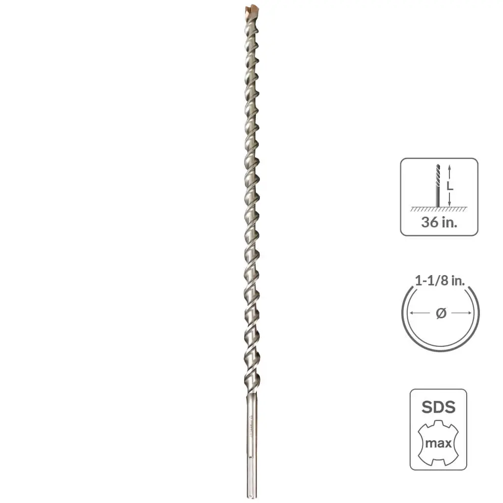 Sabercut 1-1/8 In 36 In Carbide Tipped 6-Cutter Hammer Drill Bit 1