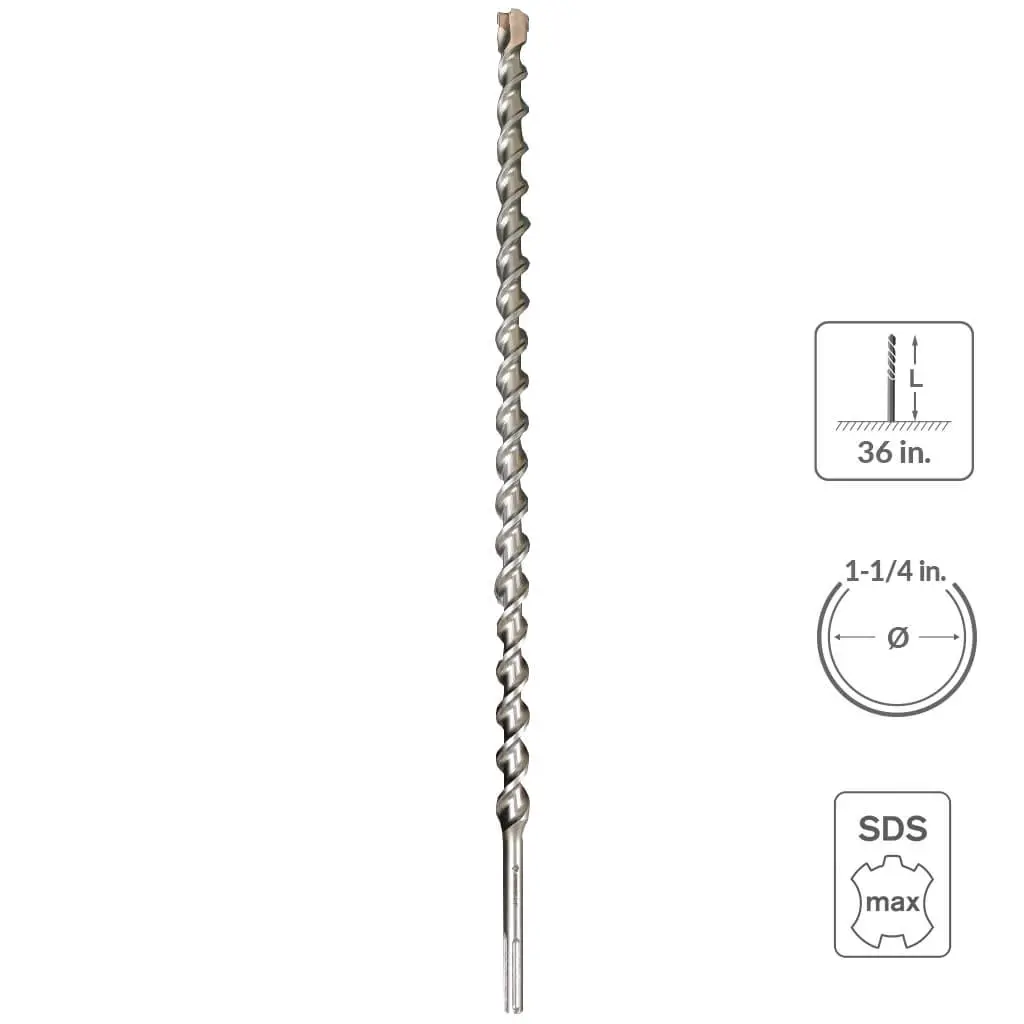 Sabercut 1-1/4 In 36 In Carbide Tipped 6-Cutter Hammer Drill Bit 1