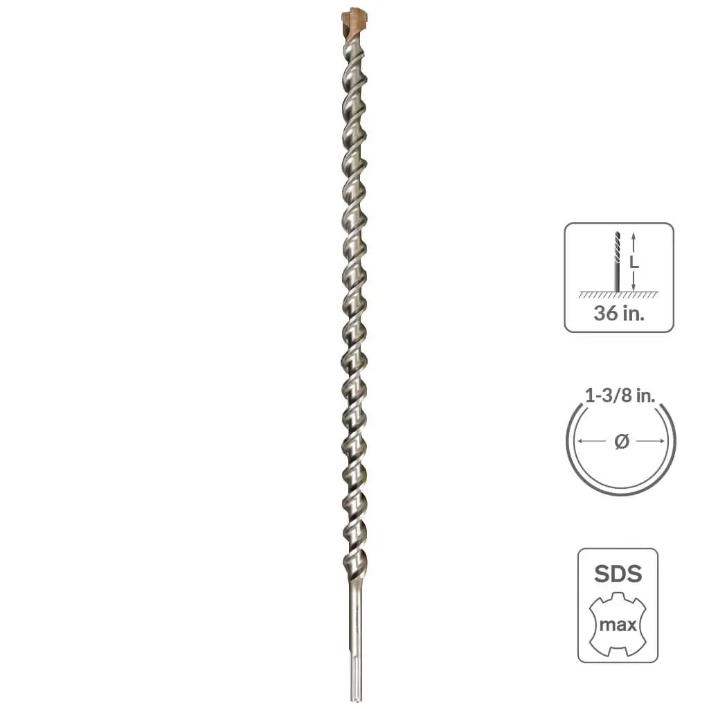 Sabercut 1-3/8 In 36 In Carbide Tipped 6-Cutter Hammer Drill Bit 1