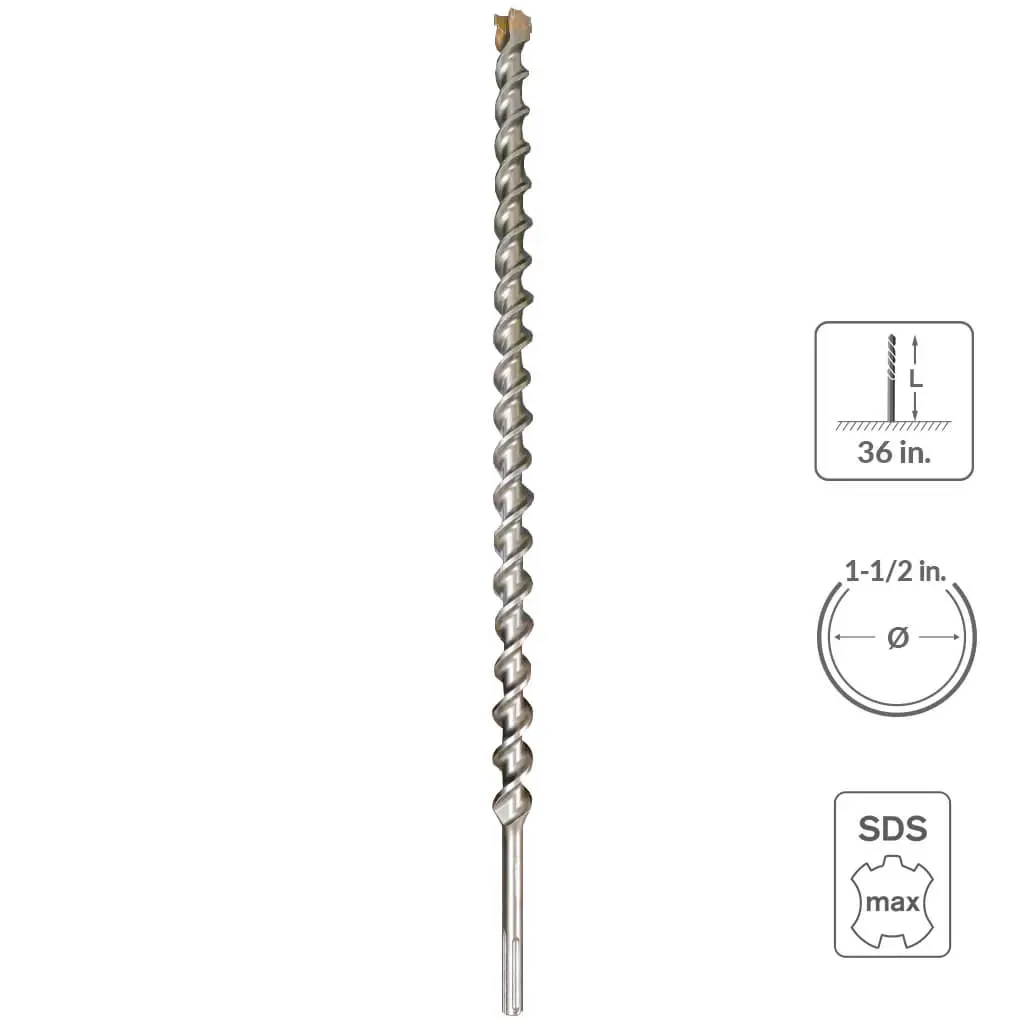 Sabercut 1-1/2 In 36 In Carbide Tipped 6-Cutter Hammer Drill Bit 1