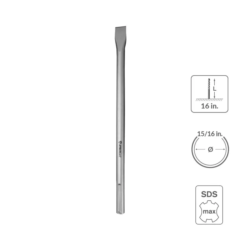 Sabercut 1 In. X 16 In. Sds Max Flat Chisel 1
