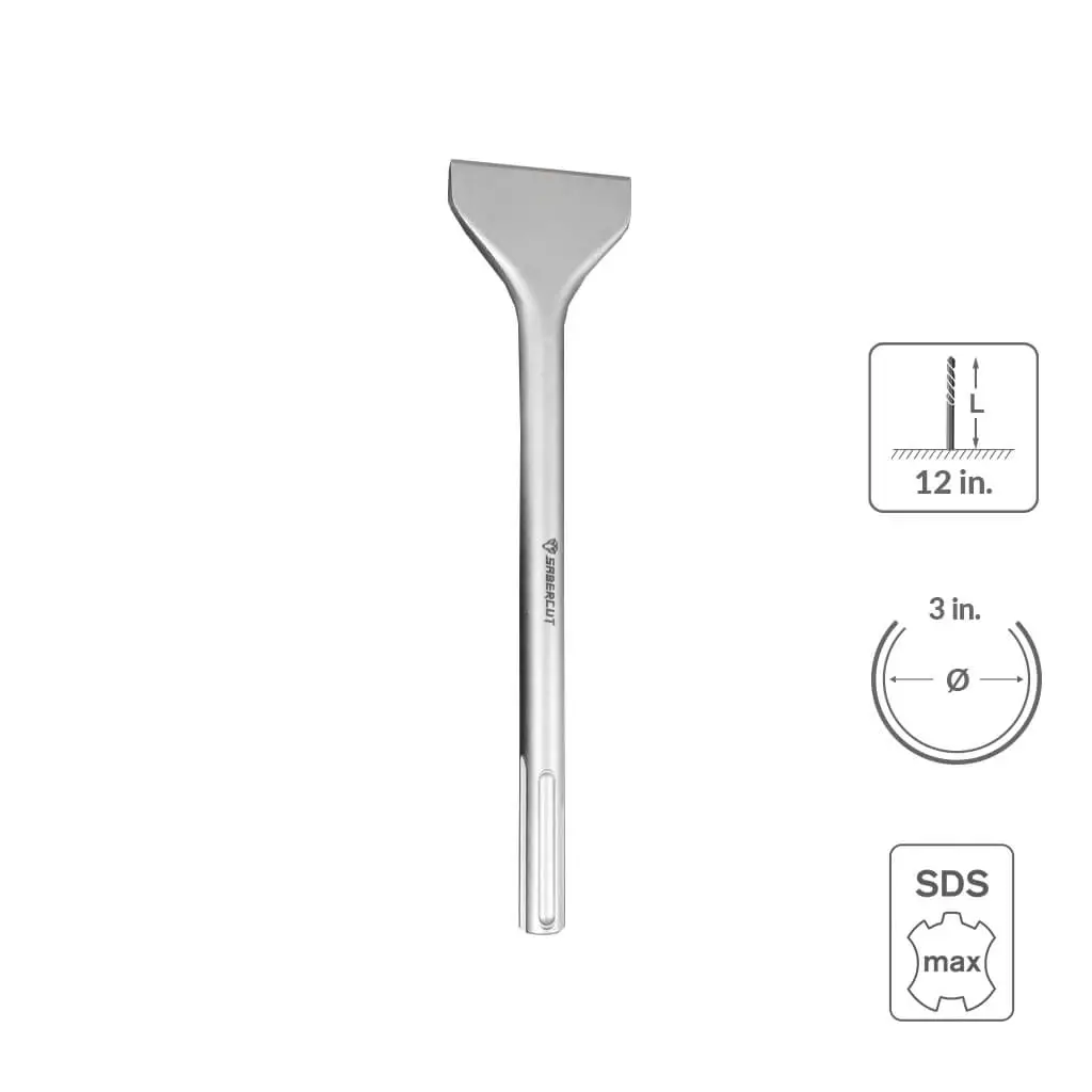 Sabercut 3 In. X 12 In. Sds Max Flat Chisel 1