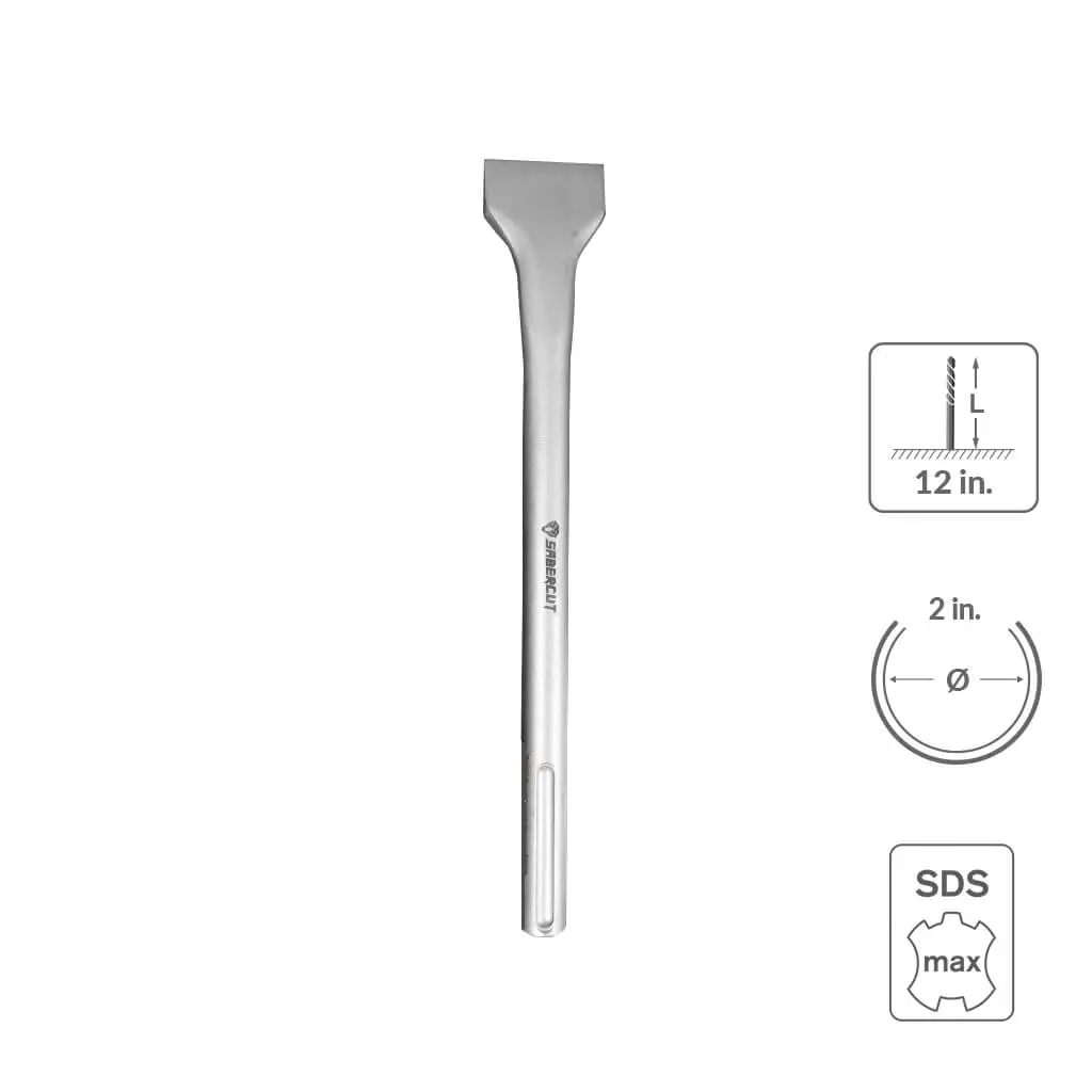 Sabercut 2 In. X 12 In. Sds Max Angled Tile Chisel 1