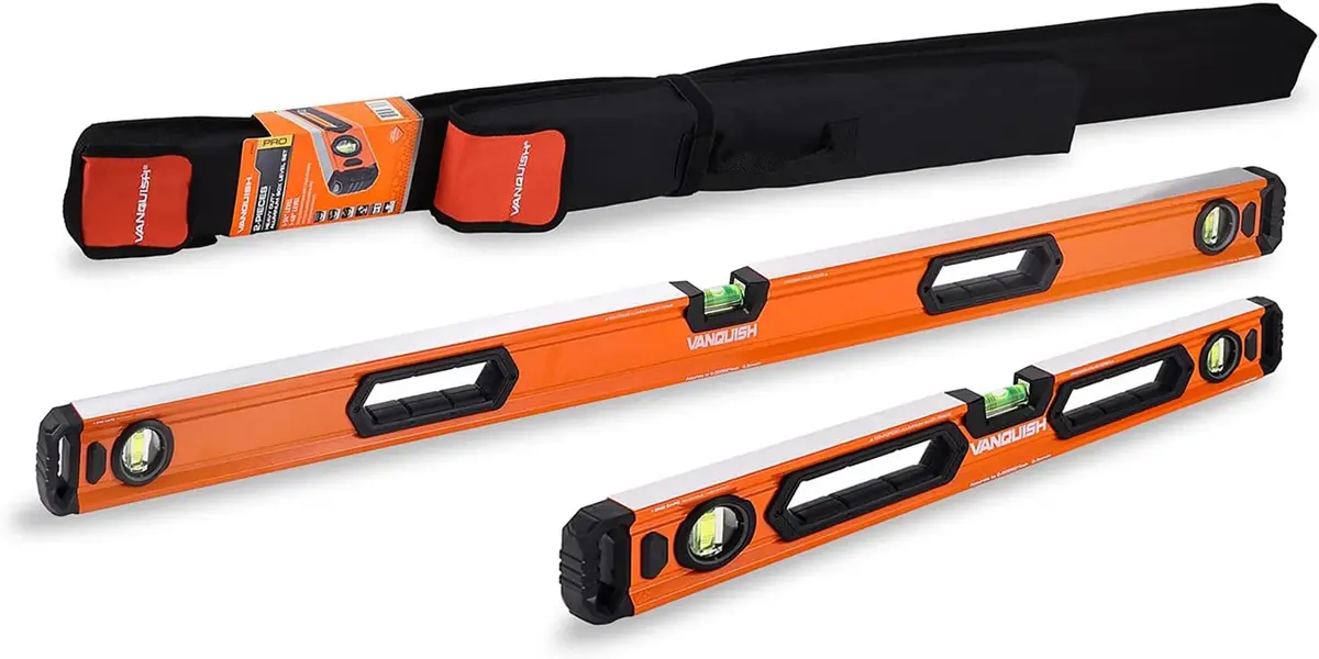 Vanquish 4765-S1 48 In. And 24 In. Professional Aluminum Box Level Combo Set (2-Piece) 1