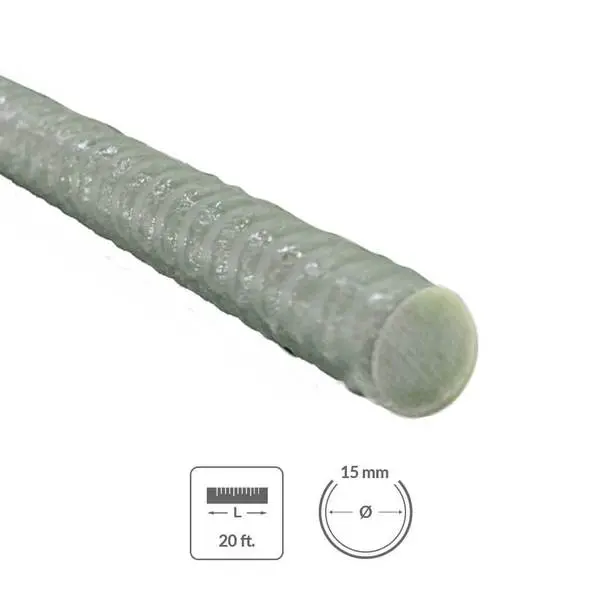 15 Mm X 20 Ft. Fiberglass Rebar 1