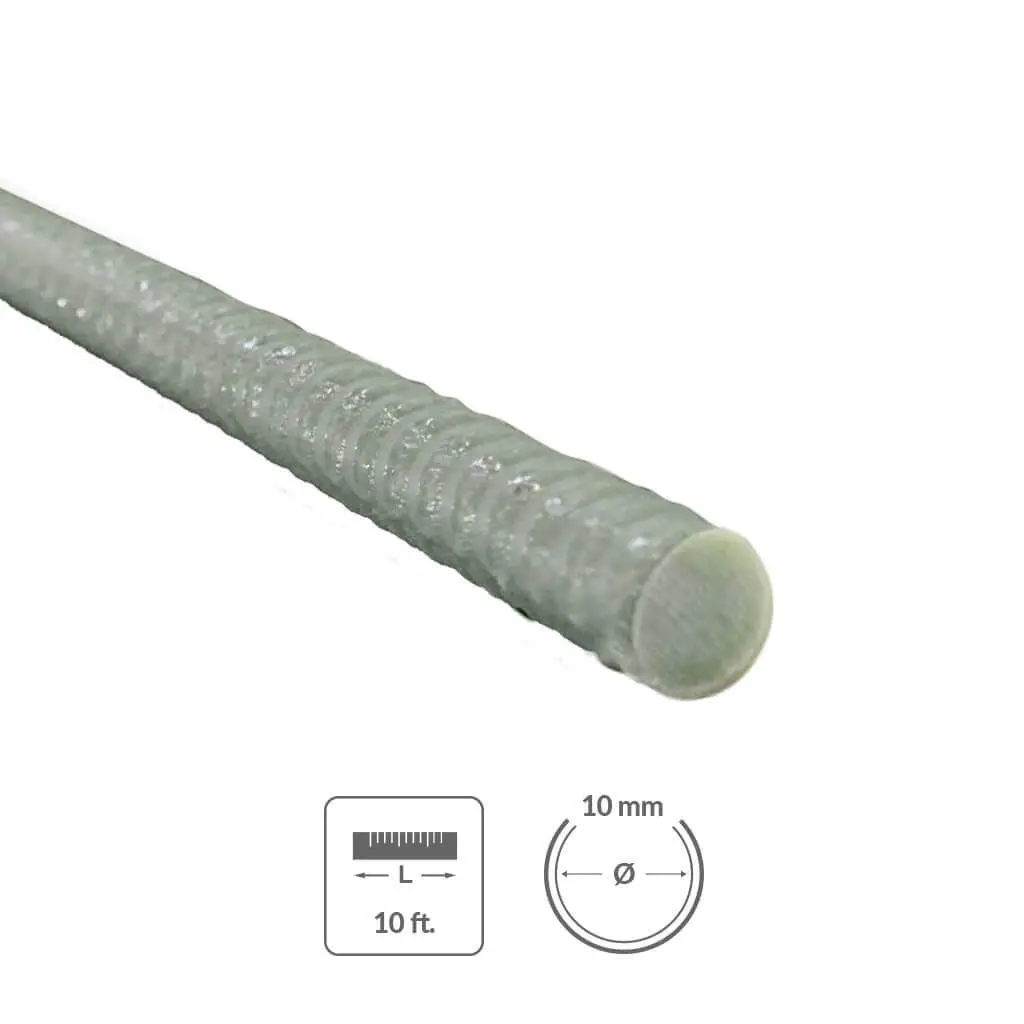 10 Mm X 10 Ft. Fiberglass Rebar 1