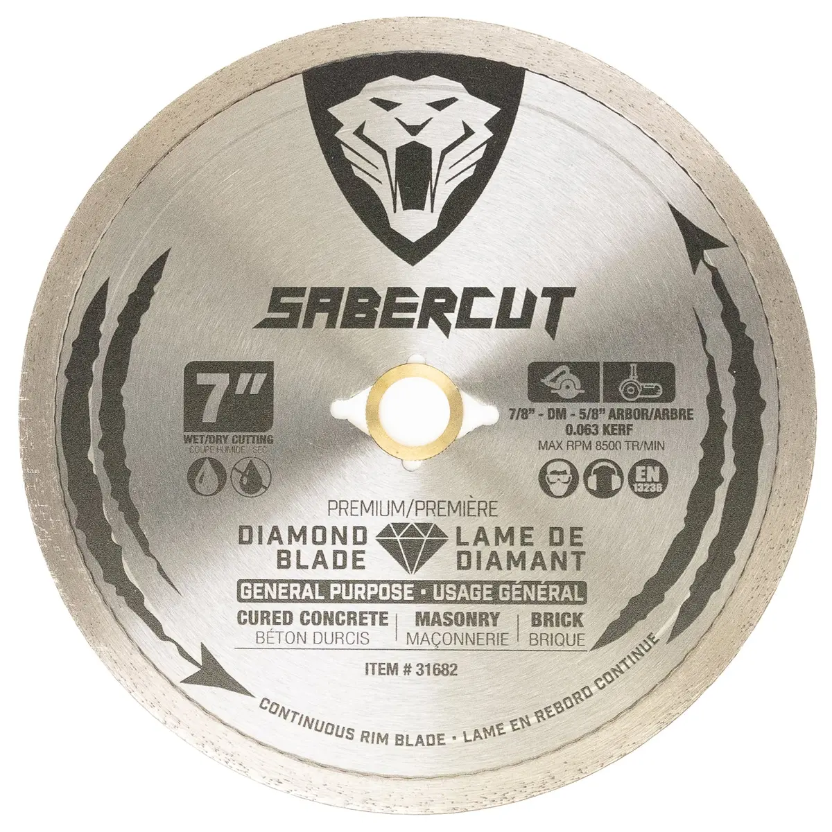 Sabercut 7 In. General Purpose Concrete, Brick & Masonry Continuous Diamond Blade 1