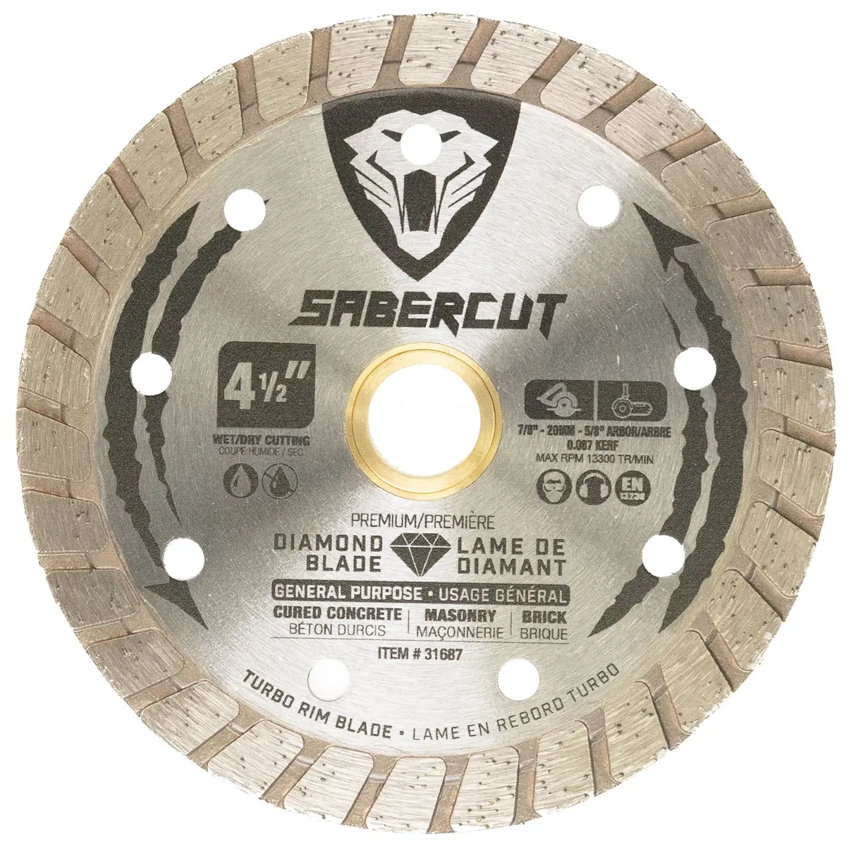 Sabercut 4-1/2 In. General Purpose Concrete, Brick & Masonry Turbo Continuous Diamond Blade 1
