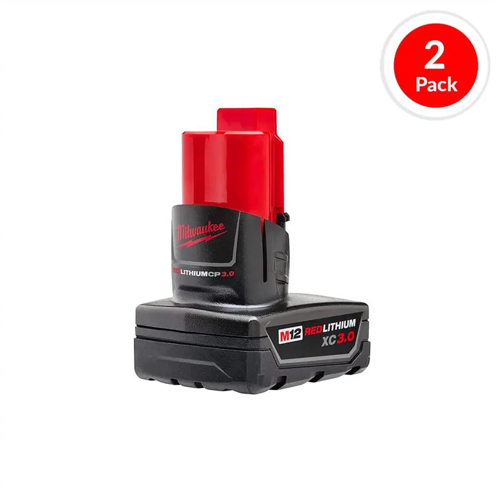 Milwaukee 48-11-2412 M12 12-Volt 3.0-Ah Redlithium Xc Lithium-Ion Battery (2-Pack) 1
