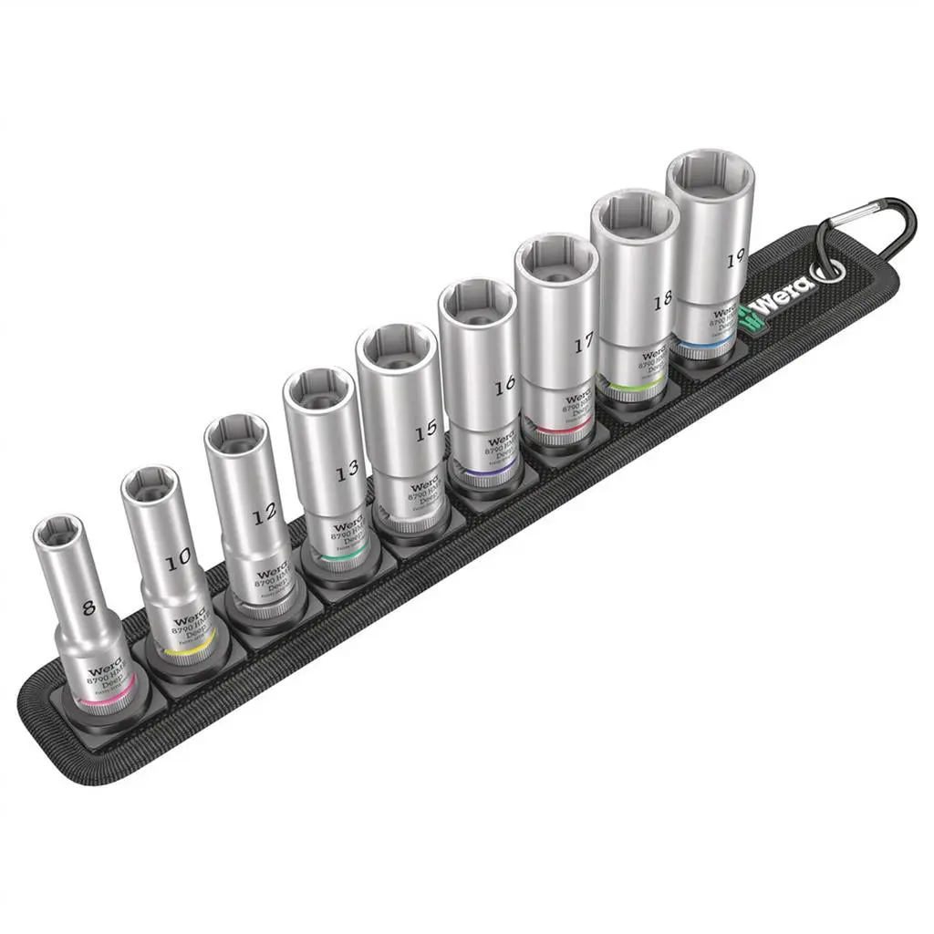 Wera 05004545001 3/8 In. Drive Belt B Deep 1 Socket Set (9-Piece) 1
