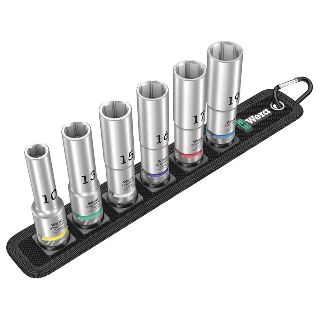 Wera 05004565001 1/2 In. Drive Belt C Deep 1 Socket Set (6-Piece) 1