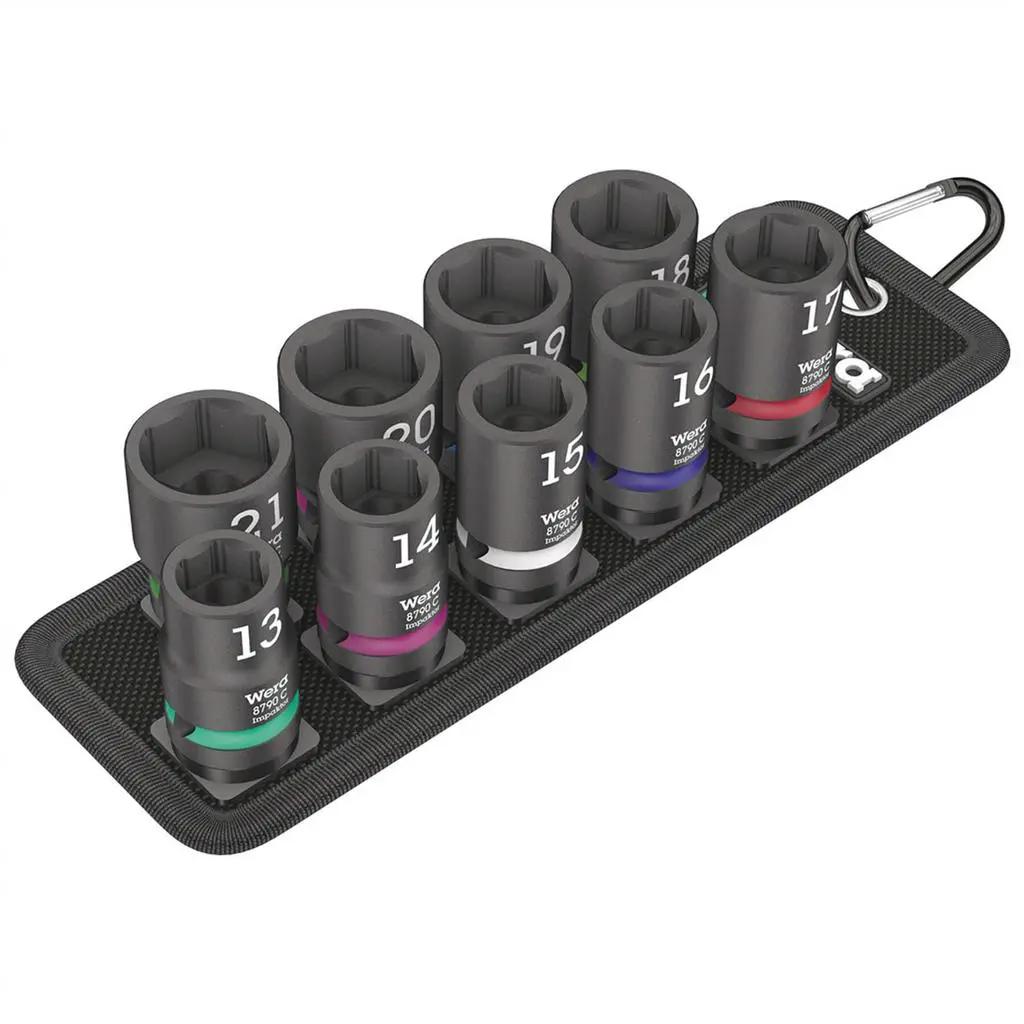 Wera 05004580001 1/2 In. Drive Belt C Impaktor 1 Socket Set (9-Piece) 1