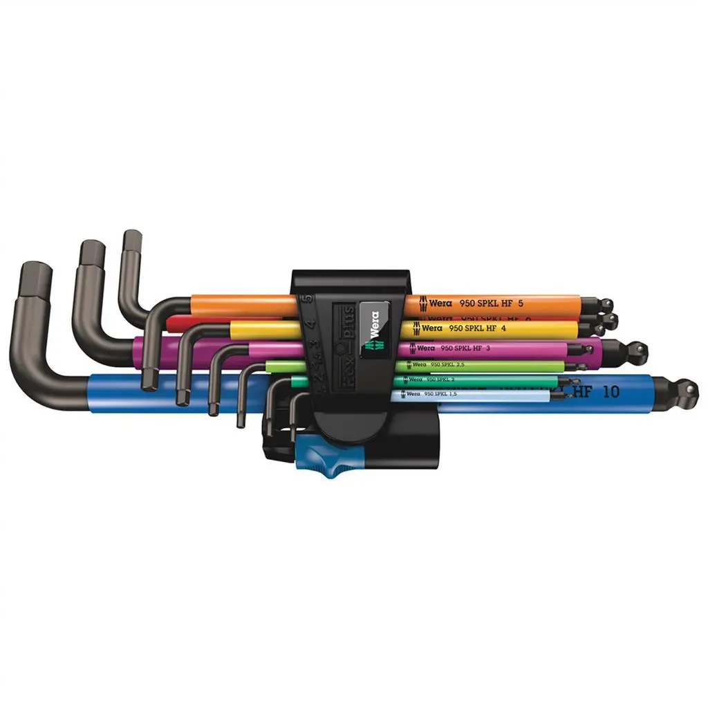 Wera 05022210001 950 Spkl Hf Hex-Plus Blacklaser Multicolour Metric L-Key Set (9-Piece) 1