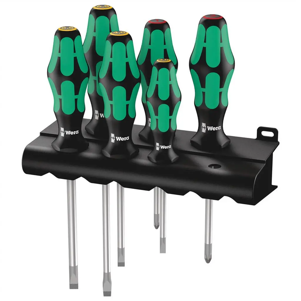 Wera 05105650001 334/6 Kraftform Plus Screwdriver Set With Rack (6-Piece) 1