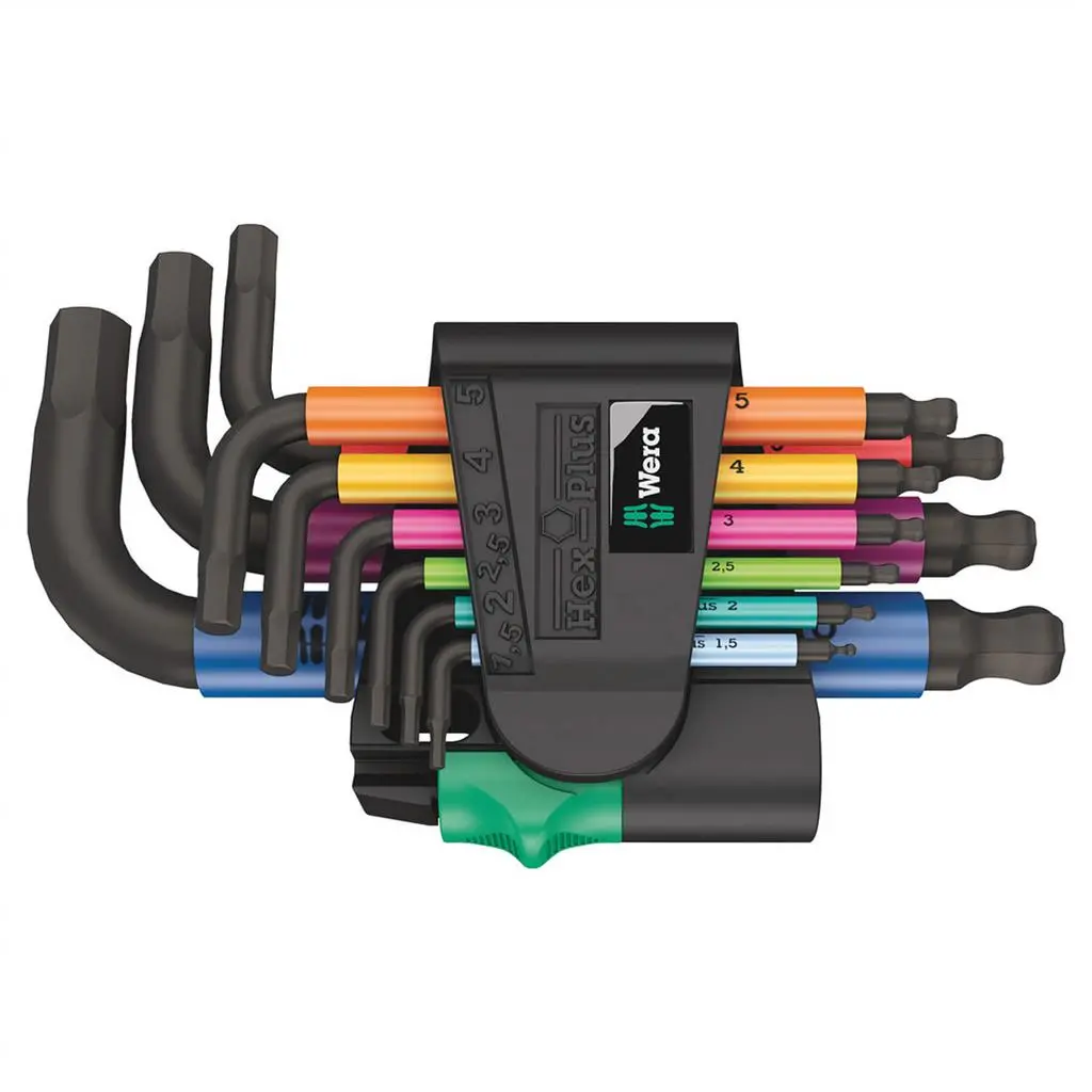Wera 05133164001 950/9 Spks Hex-Plus Blacklaser Multicolour 2 Metric L-Key Set (9-Piece) 1