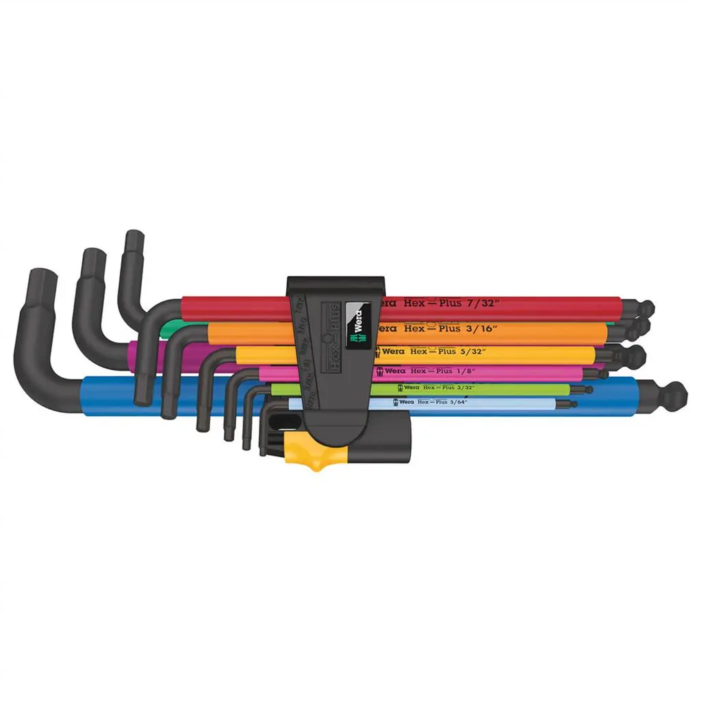 Wera 05022640001 950/9 Spkl Hex-Plus Blacklaser Multicolour 2 Imperial L-Key Set (9-Piece) 1