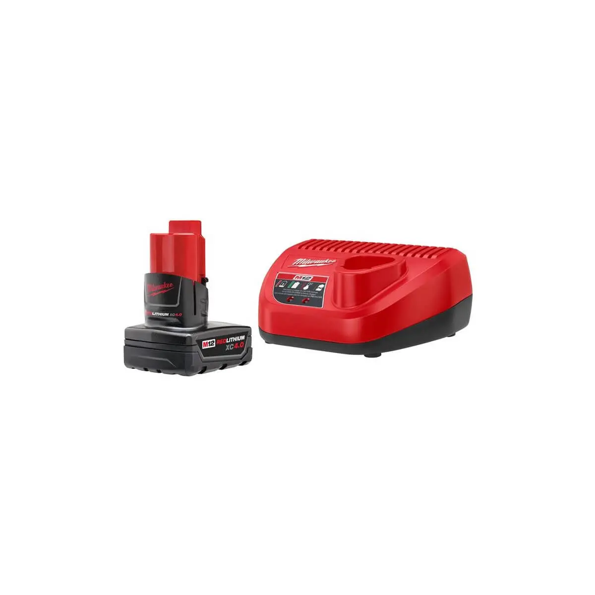 Milwaukee 48-59-2440 M12 Redlithium Battery Starter Kitxc4.0 1