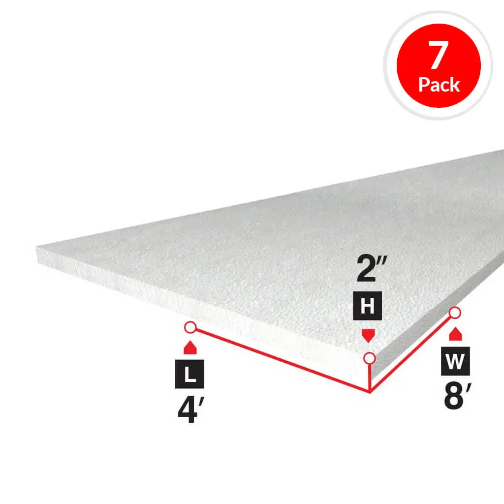 Amvic Envirosheet En12s20004 2 In. X 4 Ft. X 8 Ft. Type-1 Eps Rigid Foam Board Insulation (7-Piece) 1