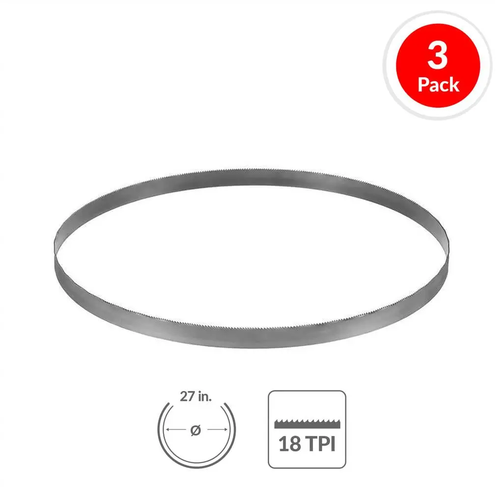 Dewalt Dwapb27183 27 In. 18-Tpi Bi-Metal Portable Band Saw Blade (3-Pack) 1