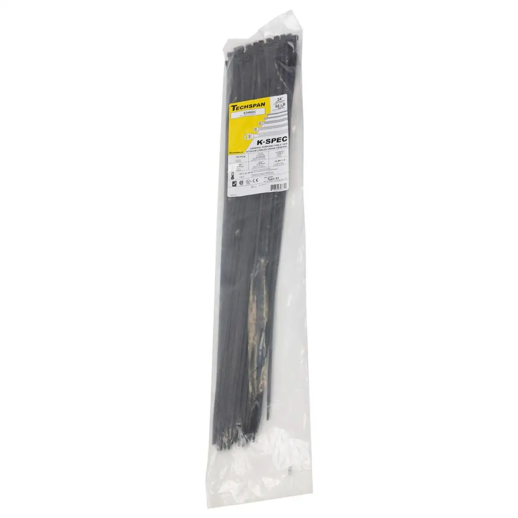 E24500c 24 In. 50 Lb. Uv Black General Purpose Cable Ties (100-Pack) 1