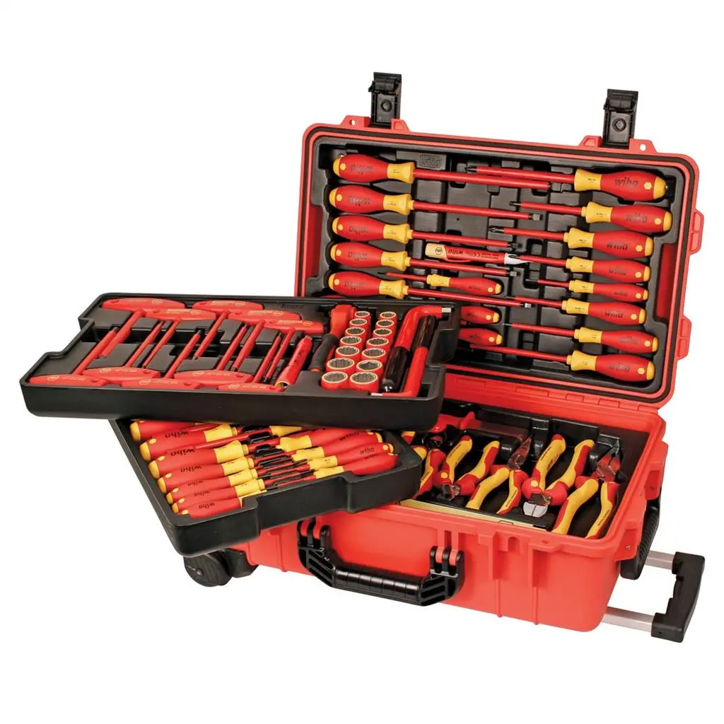 Wiha 32800 Master Electrician's Insulated Tool Set In Rolling Hard Case (80-Piece) 1