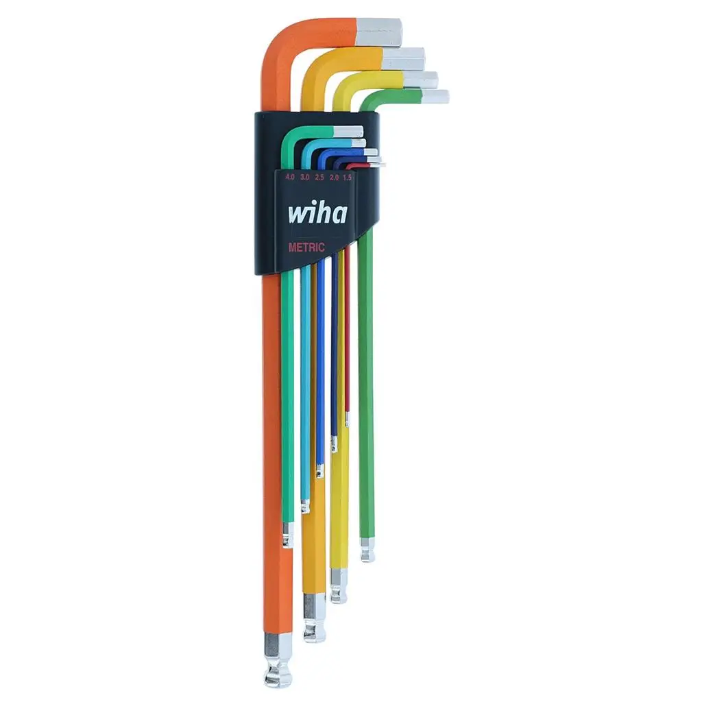 Wiha 66980 Metric Ball End Colour Coded Hex L-Key Set (9-Piece) 1