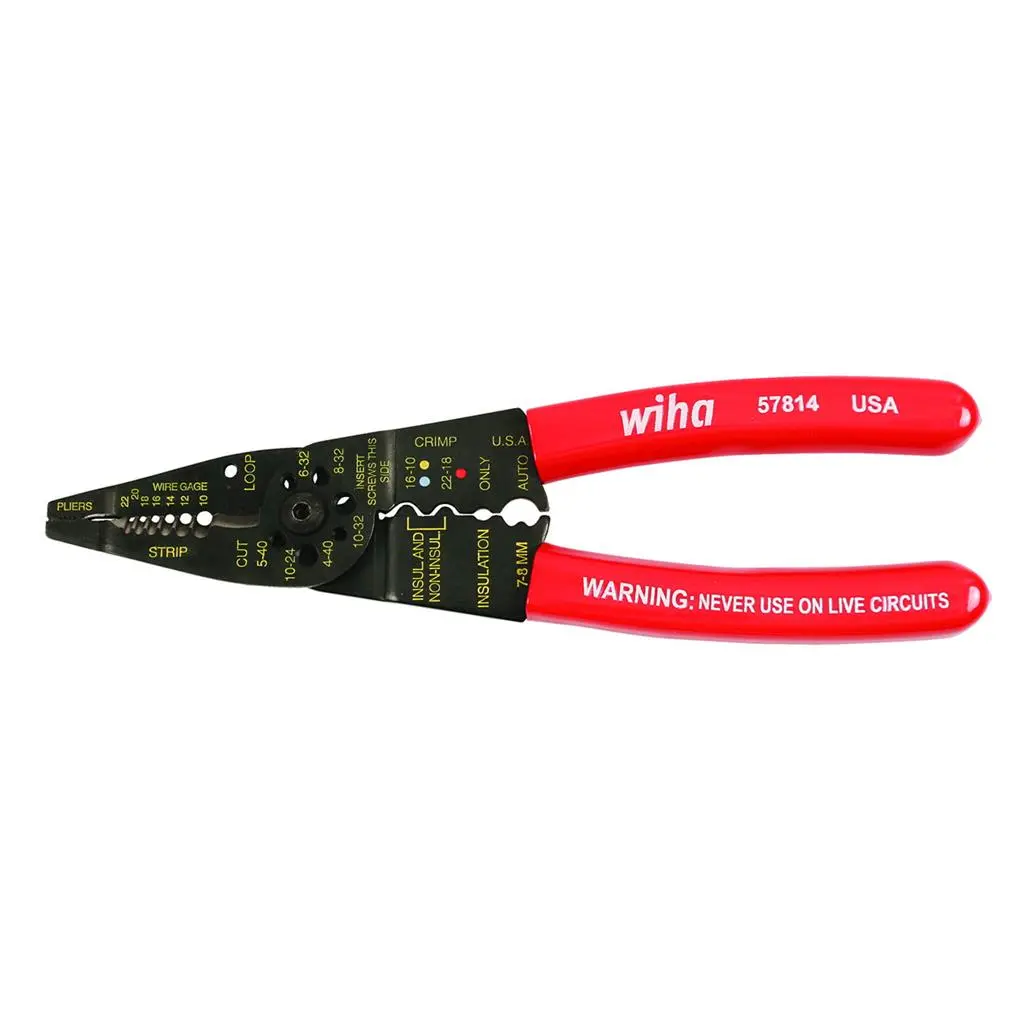 Wiha 57814 7-1/4 In. Combo Wire Stripper And Crimper Plier 1